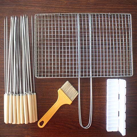 不锈钢烧烤签子扁签户外羊肉串烤肉钢签铁签工具全套用品烧烤针|大号