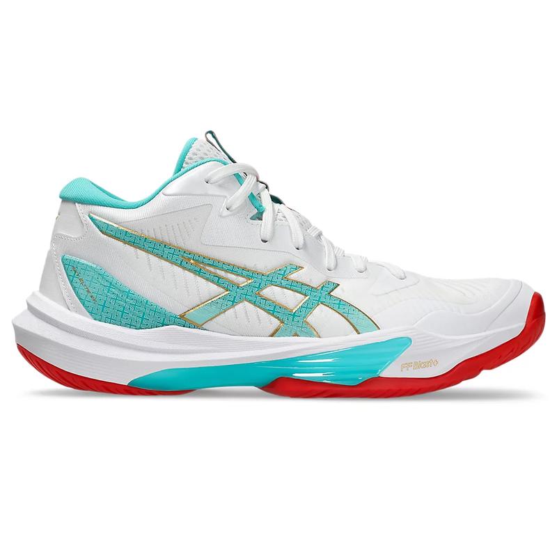 亚瑟士(ASICS)综合训练鞋室内健身鞋女款轻弹缓震支撑防滑专业跳 White/Sea_Glass 40.5
