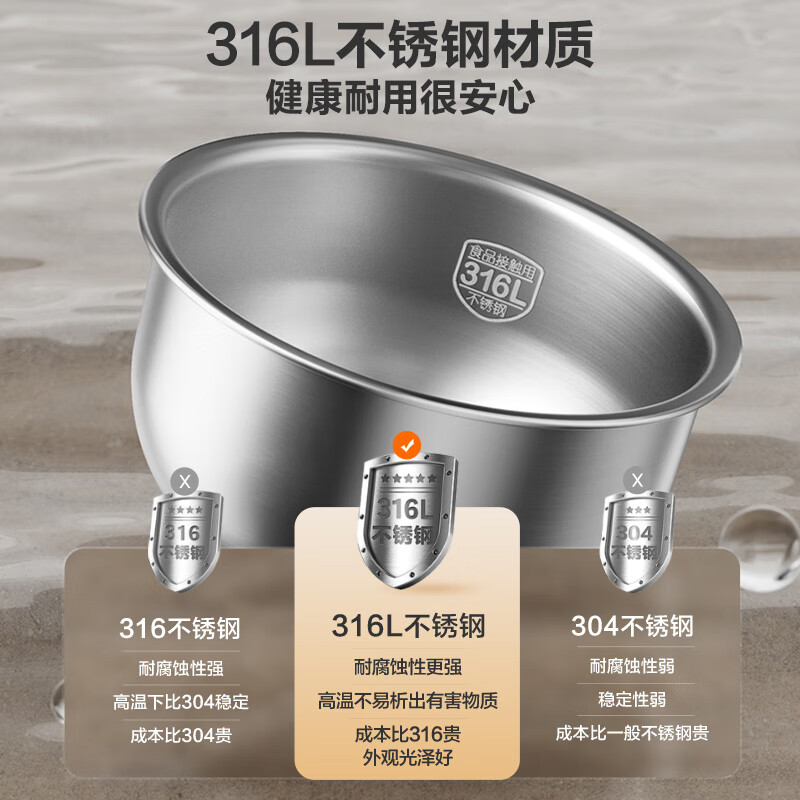 苏泊尔(SUPOR)家用智能多功能电饭锅煮饭锅 316L不锈钢内胆 柴火饭IH加热 0涂层电饭煲4升SF40HC4896高清大图