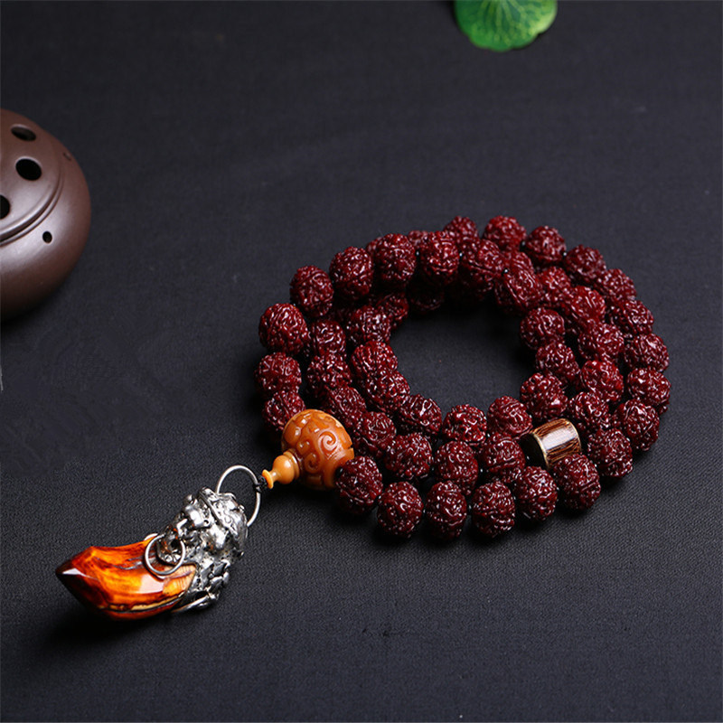 正宗尼泊尔六瓣机刷包浆手串54颗佛珠可做车挂大金刚菩提子手持男送女