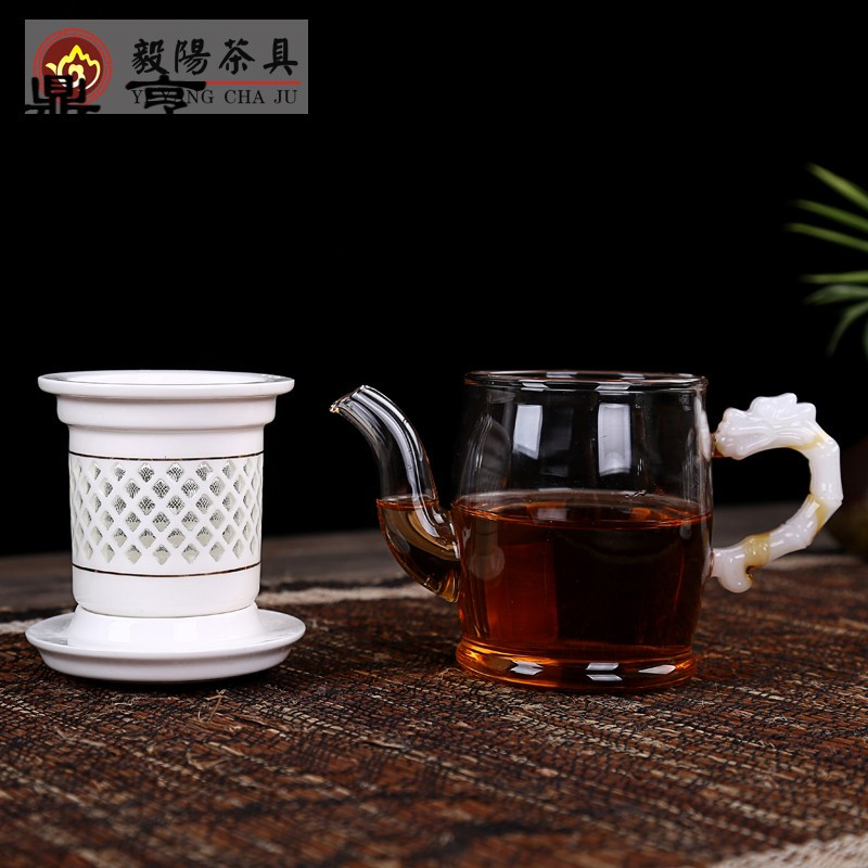 鼎亨加厚耐热玻璃茶壶陶瓷过滤内胆功夫泡茶器透明红茶茶具蜂巢玲