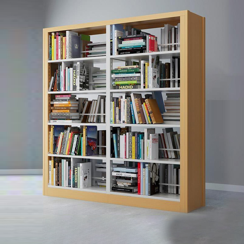 创世人 钢制书架学校图书馆书架书店阅览室档案资料架书柜收纳储物铁架子置物架可定制 双面一列二组五层-颜色备注