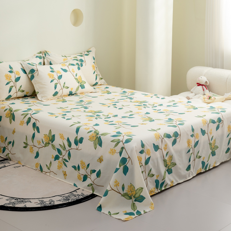 杉杉(FIRS) 时尚臻品床单三件套-金桂雅香 寝室床上用品被褥套装 SS-T2020