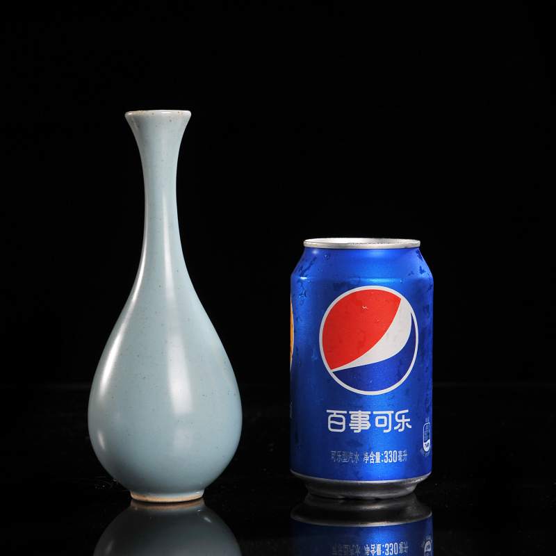 陶瓷汝窑蓝色复古禅意小花瓶茶道创意小花插家居装饰品摆件 三维工匠 石头瓶(高8厘米)高清大图
