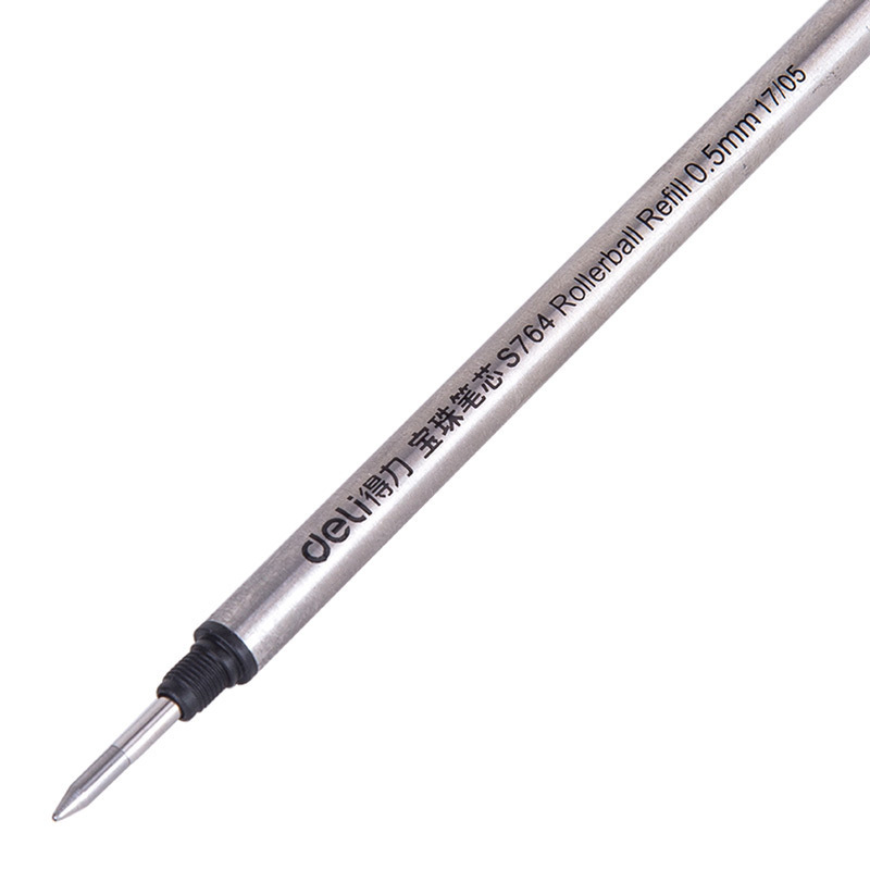 得力(deli) S764 宝珠笔芯 签字笔 0.5mm 黑色 20支/盒 单盒装
