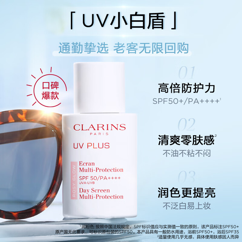 娇韵诗(CLARINS)清透防晒乳30ml(润粉色)高清大图
