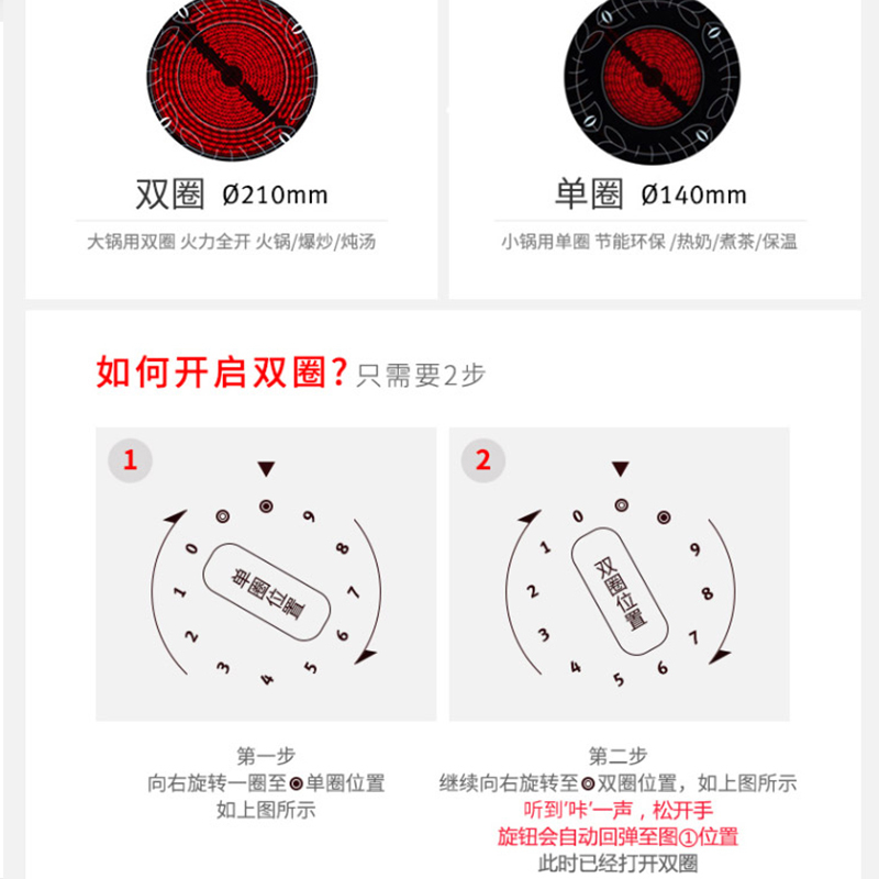 米技官方旗舰店德国Miji cube4电陶炉家用台式双圈米技炉煮茶爆炒