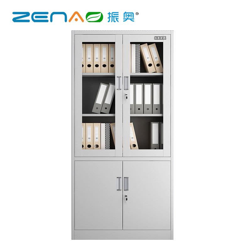振奥 文件柜资料柜档案柜玻璃书籍柜实验室钢制储物柜带锁图片