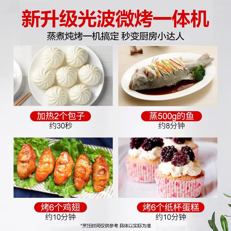格兰仕微波炉烤箱一体机 20升平板家用 光波烧烤快速解冻智能菜单G70F20CN1L-DG(B0)高清大图