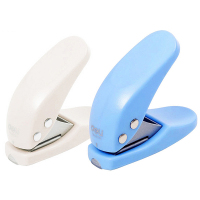 得力0111手动单孔打孔机打孔器手握式便捷蓝色 10只装