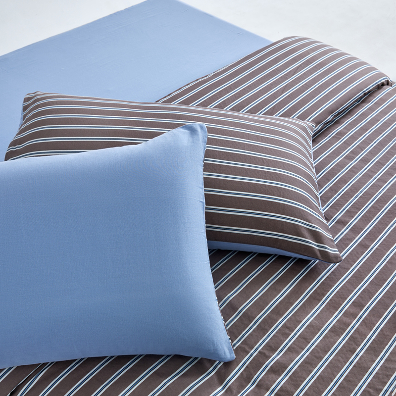 冠军锦织三层纱纯棉四件套流线咖GJ-T25-0209高清大图