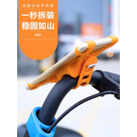 火豹自行车硅胶快拆手机架共享单车骑行电动摩托车载导航支架骑行装备 黑色-加长款(适合5.0-6.5英寸手机)手机支手机座