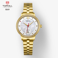 瑞士拓非(TOPHILL)手表女石英机芯女表轻薄防水休闲商务TE037L手表女学生表石英表女