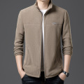 男士卫衣外套秋冬长袖潮流时尚立领拉链开衫新款休闲保暖夹克 3XL/180 卡其