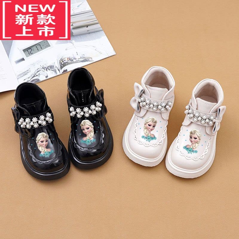 可莉允女童鞋儿童短靴2022秋冬新款宝宝小公主靴子玛丽珍单靴加绒图片