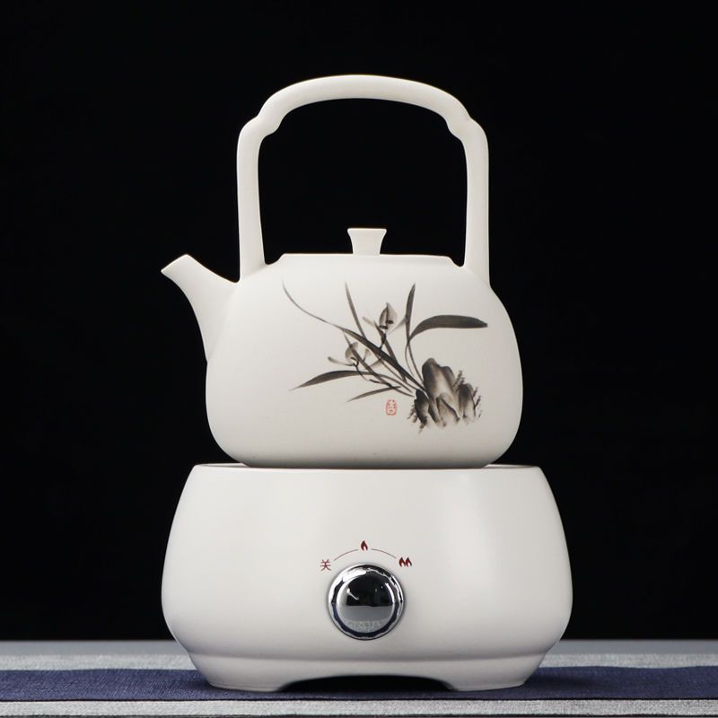 苏宁放心购白泥陶壶陶瓷电陶炉煮茶壶烧水壶直火耐热养生煮茶壶