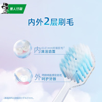 黑人(DARLIE)宽绵·云柔感2支装牙刷*3 48孔加宽刷头 柔感按摩牙齿