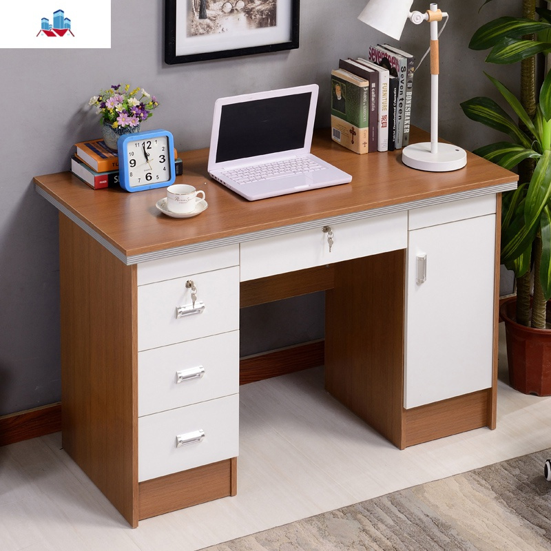 写字台式电脑桌单人简约现公桌1.2米带锁带抽屉1.4米书桌家用 泰空仓