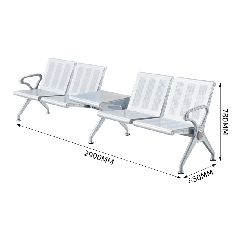 中豫鑫泽 ZYXZ5021044 连排椅机场椅公共座椅长椅等候椅 加厚款四人位加茶几高清大图