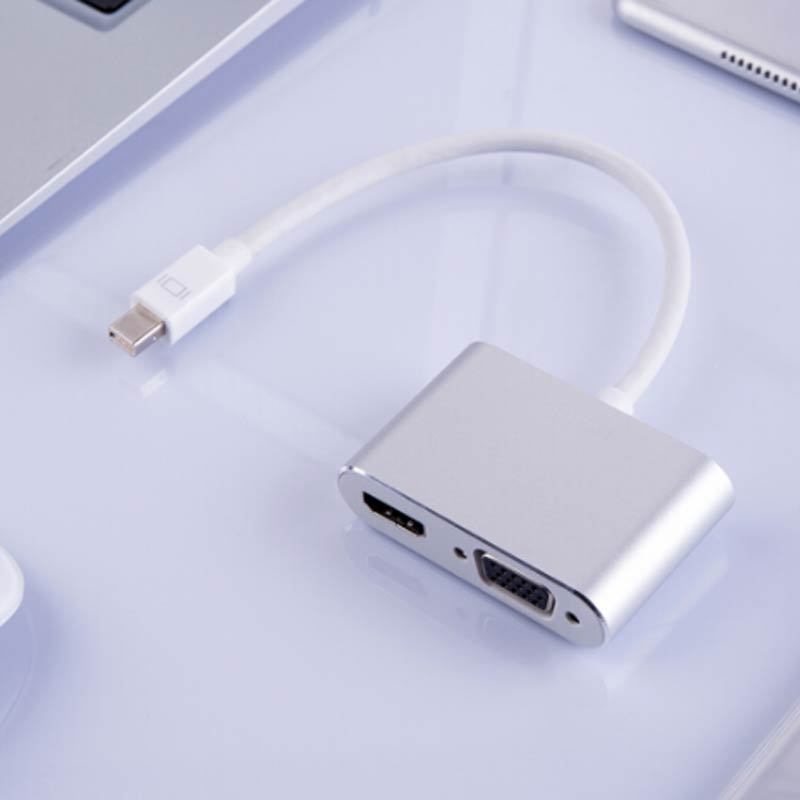 得力(deli) 83301 Mini DP转HDMI/VGA二合一转换器高清转接头 单个装