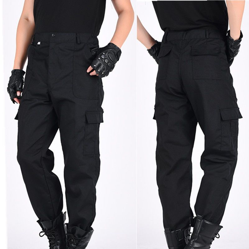 男士黑色保安裤子作训裤子多兜工作裤劳保裤子军迷战术裤
