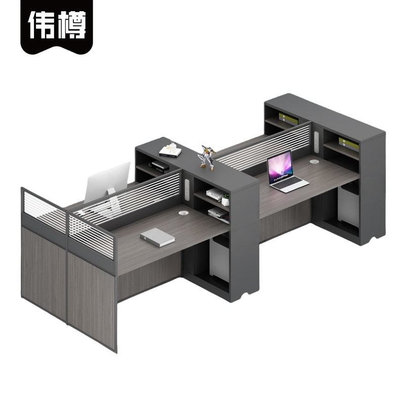 伟樽屏风办公桌四人位240*120*110cm张高清大图