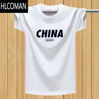 HLCOMAN中国风男装短袖T恤加大码宽松运动半袖汗衫胖子休闲丅潮
