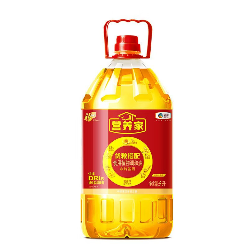 中粮福临门 营养家食用调和油5L/桶 非转基因 多种营养 家用实惠装