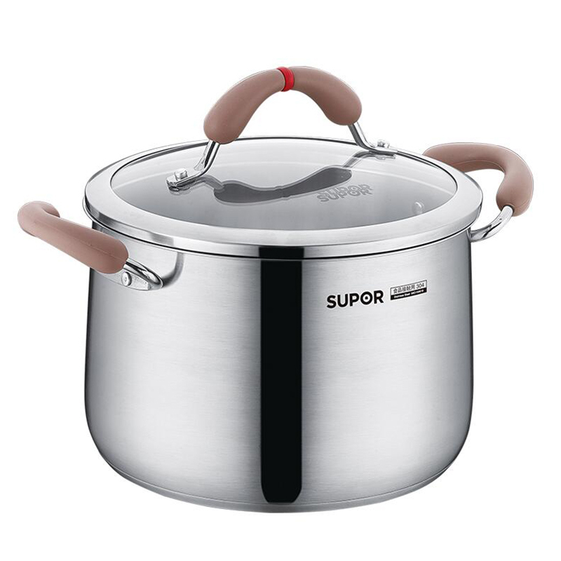 苏泊尔(SUPOR)汤锅RT20AA1 小红圈芯彩304不锈钢汤锅 家用复底20cm 汤奶锅泡面锅燃气电磁炉适用高清大图