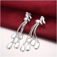 E091 Women silver plated earring 镀925纯银长款时尚气质耳钉女
