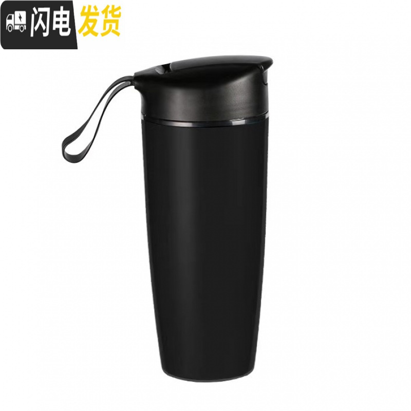 三维工匠保温杯大容量男士咖啡杯学生陶瓷内胆便携男随手杯车载塑料水杯女 香槟金(收藏加购送杯刷)