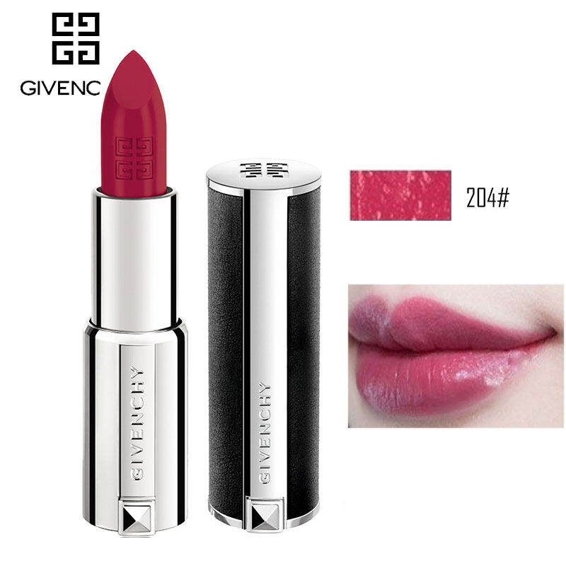 GIVENCHY/纪梵希小羊皮口红高级定制唇膏不掉色唇彩女士润唇膏3.4g /支204#樱桃玫瑰