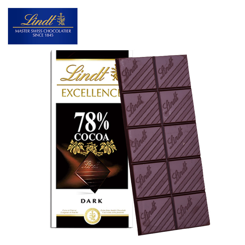 瑞士莲特醇排装78%可可黑巧克力