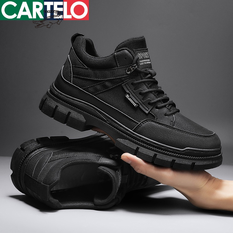 线下专柜同款卡帝乐鳄鱼cartelo新款厚底男士低帮鞋休闲鞋工装鞋靴男