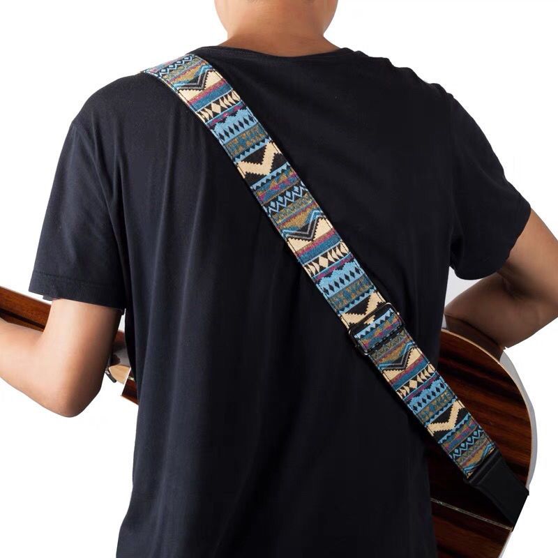 吉他背带民谣吉他背带电吉他尤克里里背带男女经典款斜跨肩带纯棉款