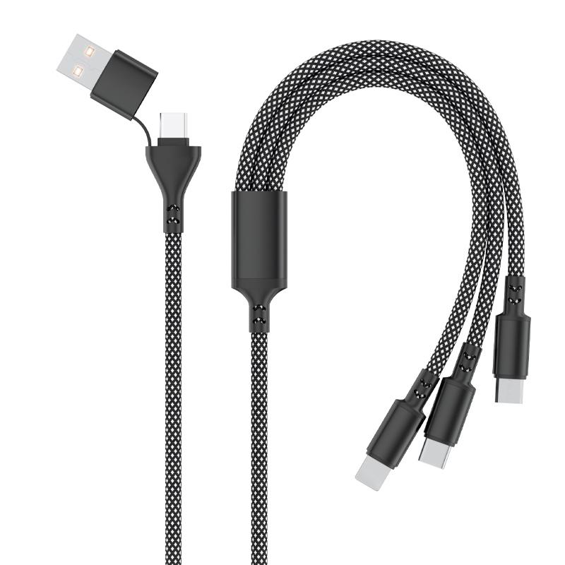 胜源通 SYT-CT21 100W快充二拖三充电线 灰色高清大图