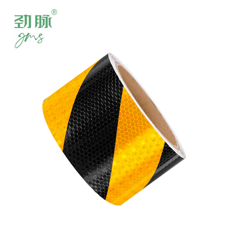 劲脉 反光警示带 黑黄斜纹-长5M*宽10CM 卷高清大图