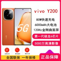 vivo Y200 赤橙 8GB+128GB 骁龙6 5G芯 6000mAh电池 80W充电 5000万高清影像 44W闪充 5G 手机