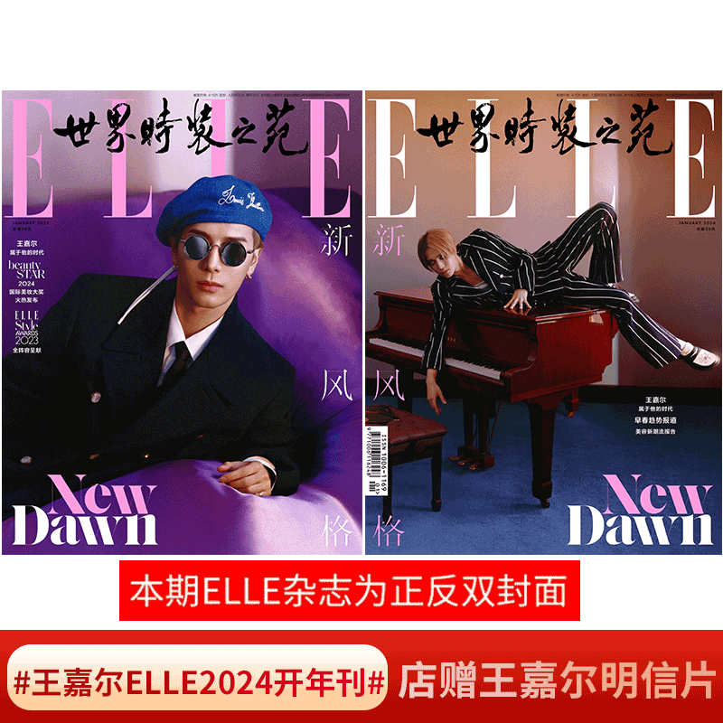 新视线Wonderland. 23年10月 王嘉尔A+B款 共2本 [正版]SuperELLE欣漾杂志2024年 王嘉尔