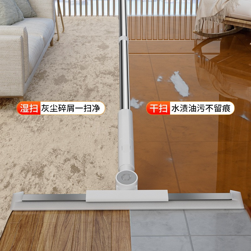 丽佳邦多功能不沾头发刮水器地刮扫水家用卫生间浴室硅胶魔术扫把 60cm地刮 加长杆高清大图