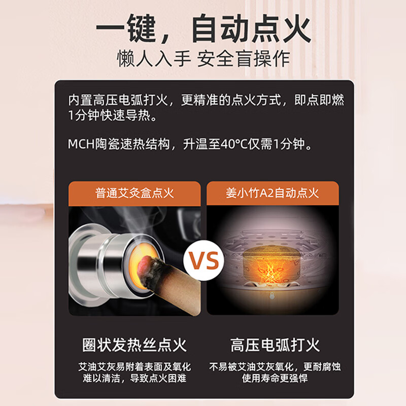 倍轻松(breo)姜小竹艾灸盒扶光色 家用便携无烟电子艾灸盒艾灸仪按摩仪器A2标准版高清大图