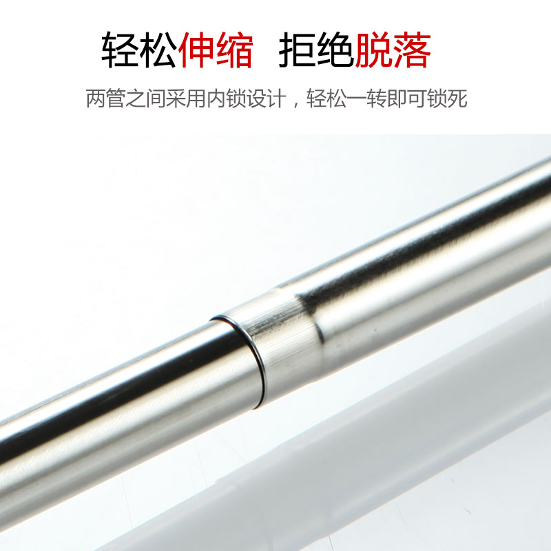 弧形浴帘杆套装304可伸缩免打孔l型浴帘架卫生间淋浴房U型浴帘杆 三维工匠 伸缩C款单个杆子浴杆高清大图