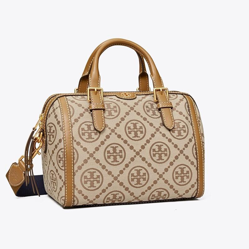 toryburch汤丽柏琦女包tmonogram经典提花酒桶包女士手提包斜挎包秦岚
