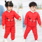 迪鲁奥（DILUAO)反季童装秋冬儿童羽绒棉服套装3婴幼男童女童内胆棉裤宝宝2件套装