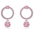 施华洛世奇(SWAROVSKI)蓝水晶密钉镶耳环女时尚简约灵动垂坠耳饰 Pink