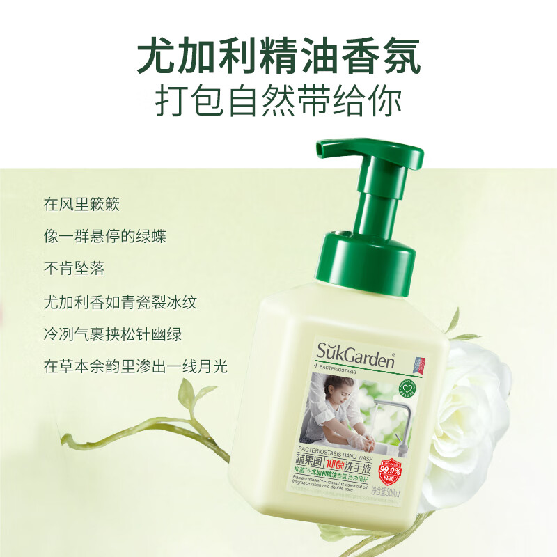 SukGarden蔬果园抑菌洗手液500ml高清大图