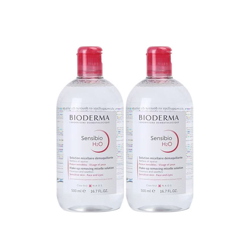 【自营】Bioderma/贝德玛卸妆水舒妍卸妆水敏感肌粉水温和清洁眼唇可用 500*2
