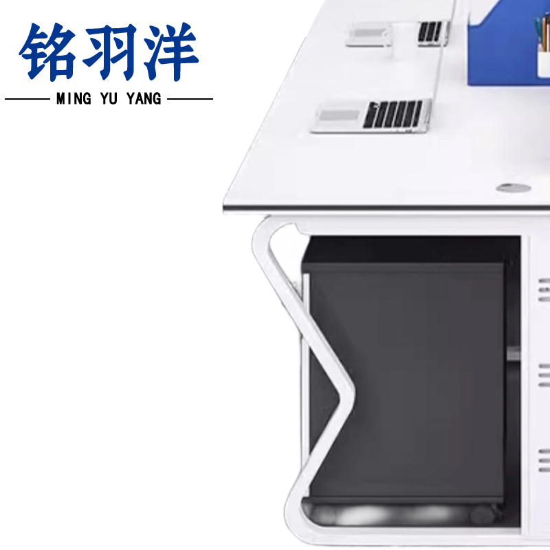 铭羽洋职员桌2.4m含柜套高清大图