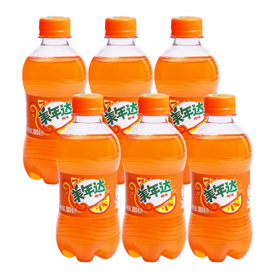 百事可乐 美年达 Mirinda 橙味汽水 碳酸饮料 300ml*6瓶(新老包装随机发货）