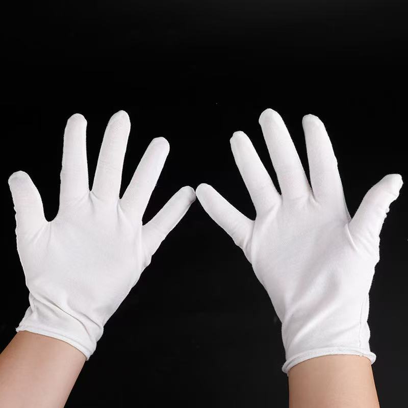 惠铁 白棉礼仪劳保纯棉汗布手套 均码 双高清大图